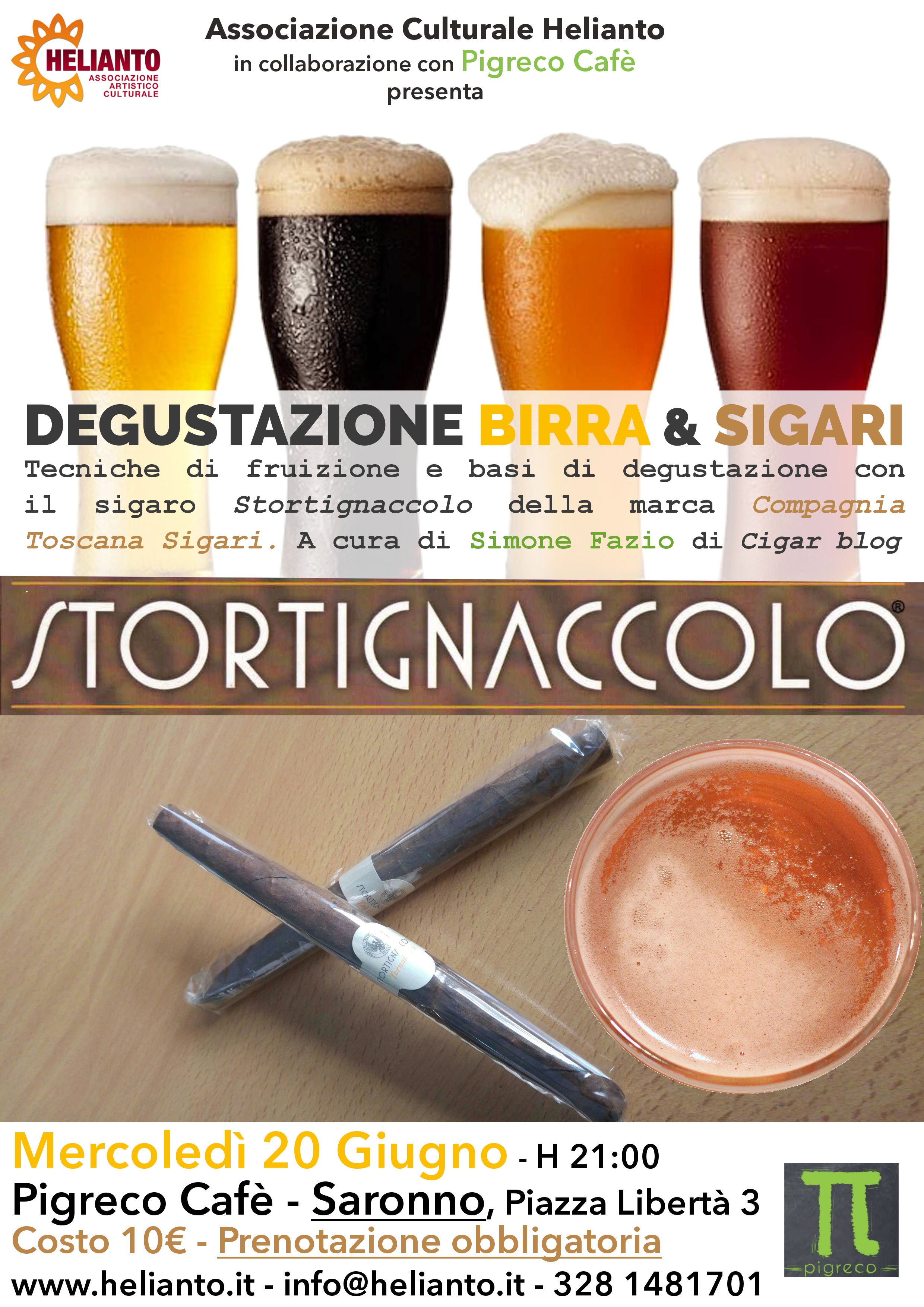 Serata di degustazione Sigari & Birra, con musica e reading